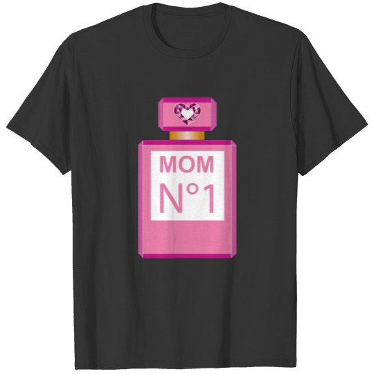 Mom number one cute bottle of pink perfume T Shirts