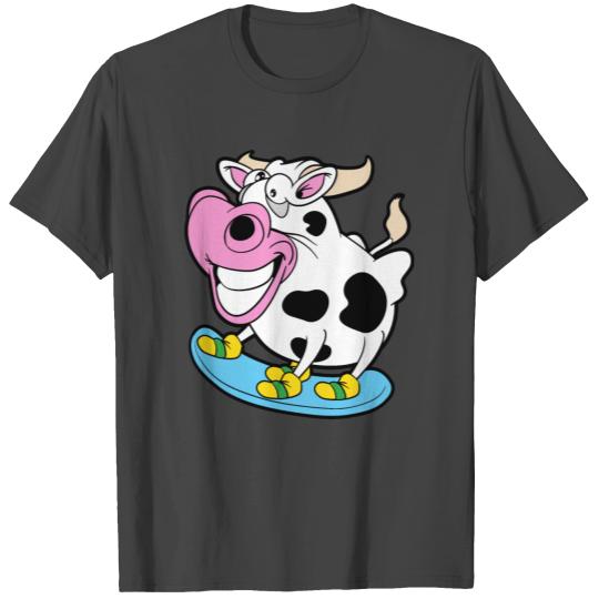 Cow Bull Snowboarding Snowboarder Winter Sports T Shirts