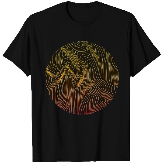 Geometry Wave Pattern Sunrise T Shirts
