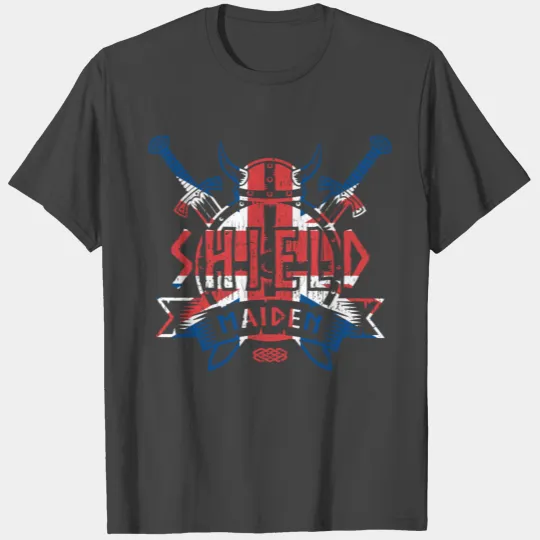 Viking Union Jack Shield Maiden T Shirts