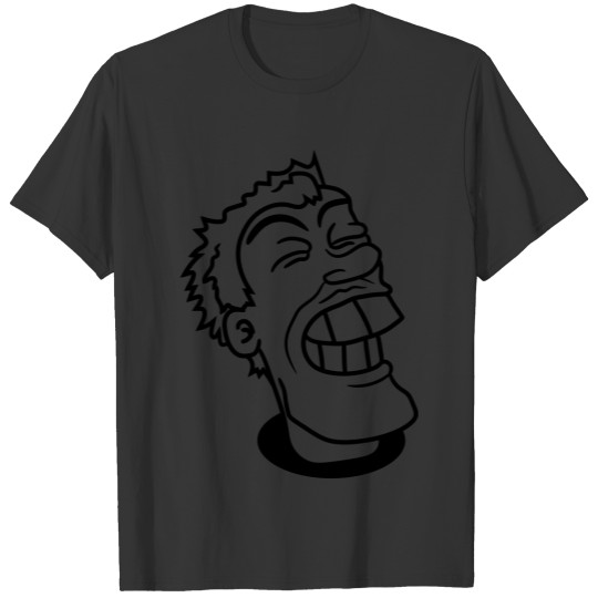 hole cartoon comic clipart face funny head grin ma T Shirts