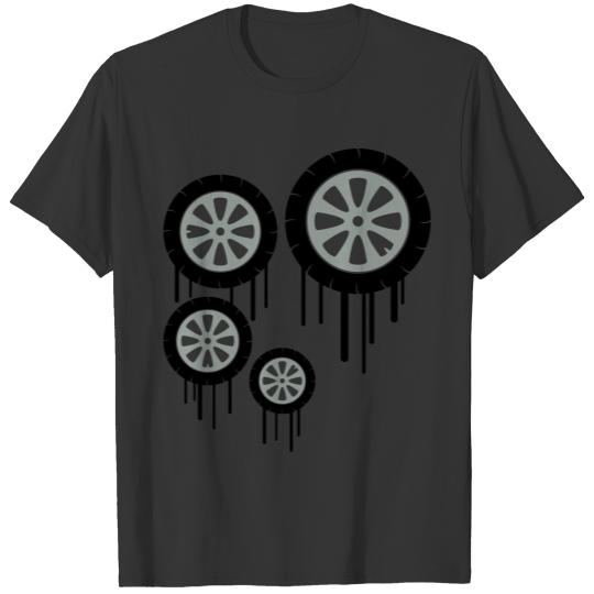 drop graffiti pattern tire motorcycle drive licens T Shirts