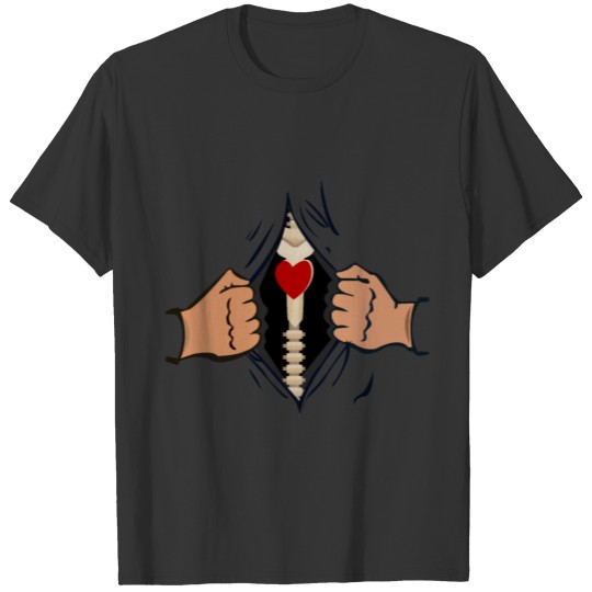 Halloween Skeleton Backbone Optical Illusion 01 T-shirt