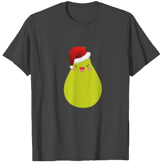 Christmas Pear Fruit Funny Santa Claus Hat T Shirts