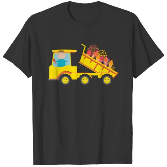Dump Truck full of Fireworks for Fourth of July T-shirt