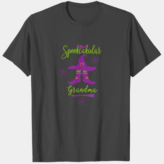 Grandma Halloween Funny Spooktacular Grandma Witch Hat & Boots Purple T Shirts