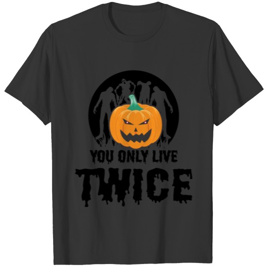 Jackolantern Scary Ghost Zombie Pumpkin Halloween Light T-shirt