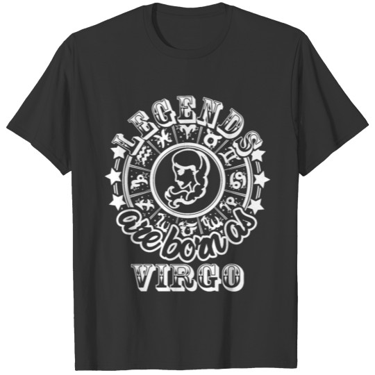 Legends are born as Virgo white T Shirts