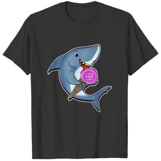 Adorable Shark Licking Ice Cream Cute Shark Lovers T Shirts
