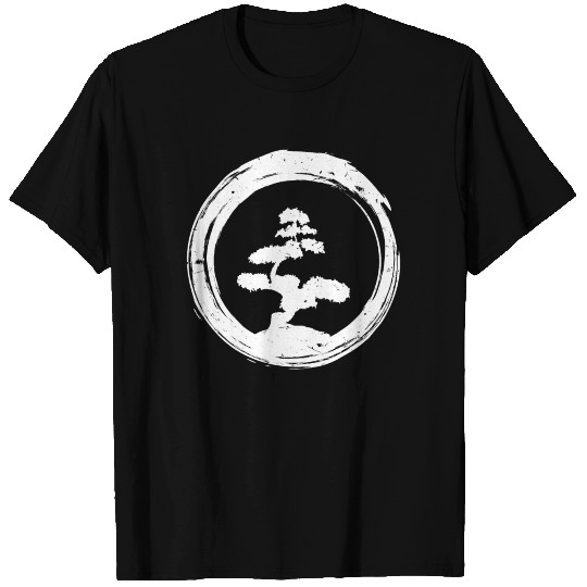 Bonsai Tree Enso Circle - Buddhist Zen T Shirts