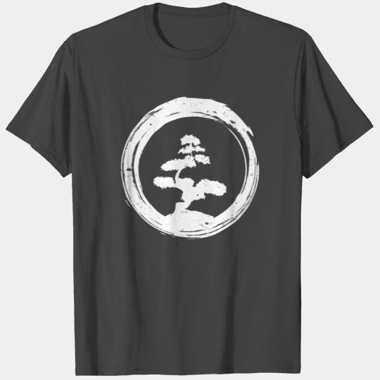 Bonsai Tree Enso Circle - Buddhist Zen T Shirts