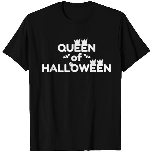 Queen of Halloween Crown Bat Tombstone T Shirts