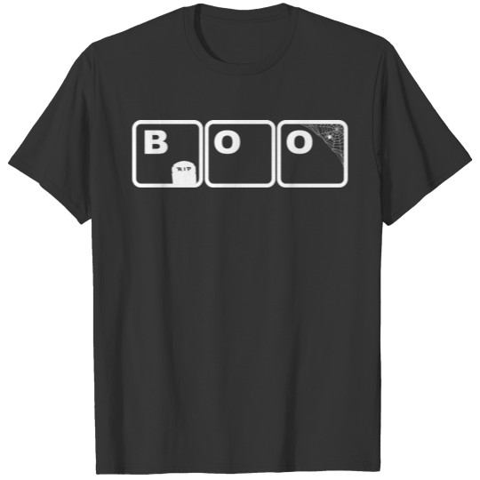 BOO Halloween Keyboard Nerd Geek PC T Shirts