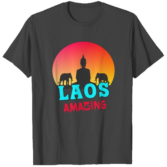 Laos Amazing Sunset / Buddha Elephant Gift T Shirts