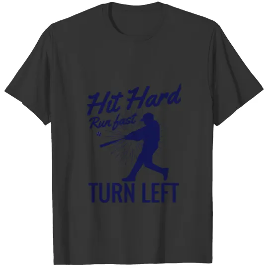 hit hard baseball blue T Shirts