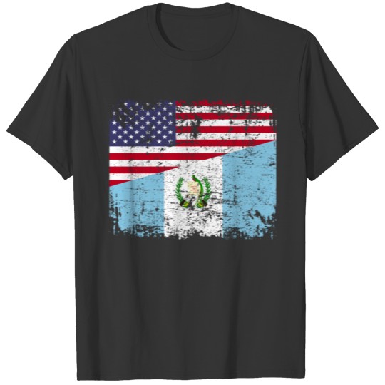 GUATEMALAN ROOTS | American Flag | GUATEMALA T-shirt