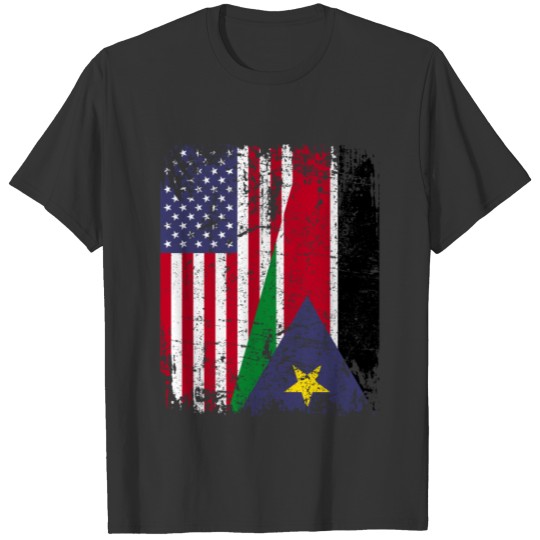 SUDANESE ROOTS | American Flag | SOUTH SUDAN T-shirt