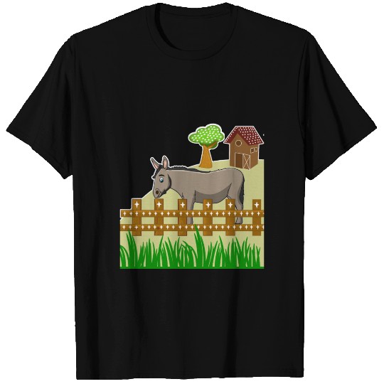 donkey farm barn gate pet animal gift idea T Shirts