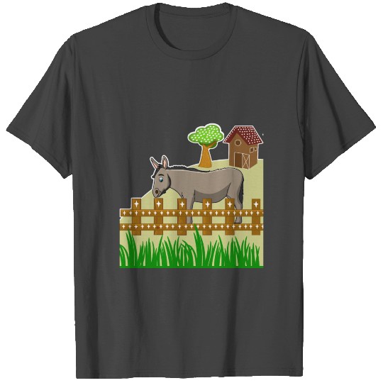donkey farm barn gate pet animal gift idea T Shirts