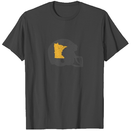 State Shape of Minnesota on Vintage Football Helmet T Shirts