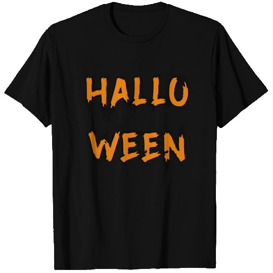 Halloween text orange black T Shirts