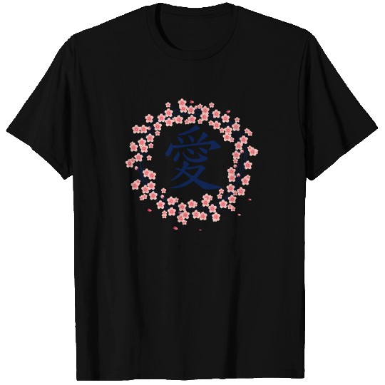 Japanese Kanji Love Sakura Cherry Blossom T Shirts