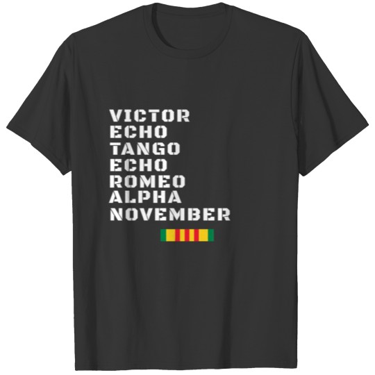 Military Alphabet Veteran With VSM T-shirt