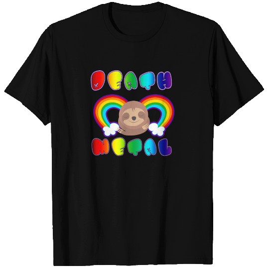 Rainbow Death Metal Sloth T Shirts
