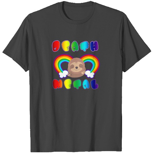 Rainbow Death Metal Sloth T Shirts