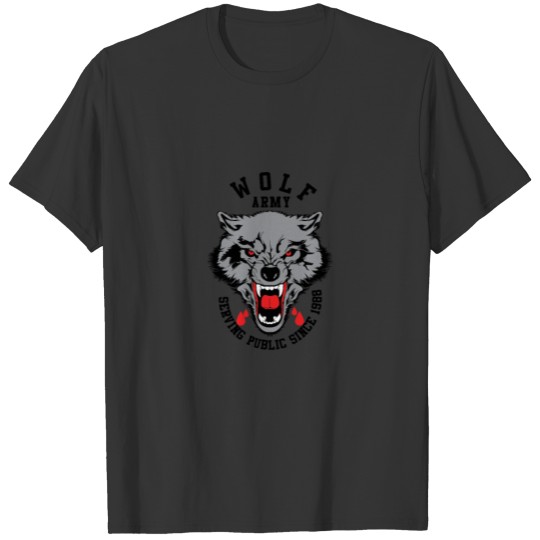 Wolf Army T Shirt Design T-shirt