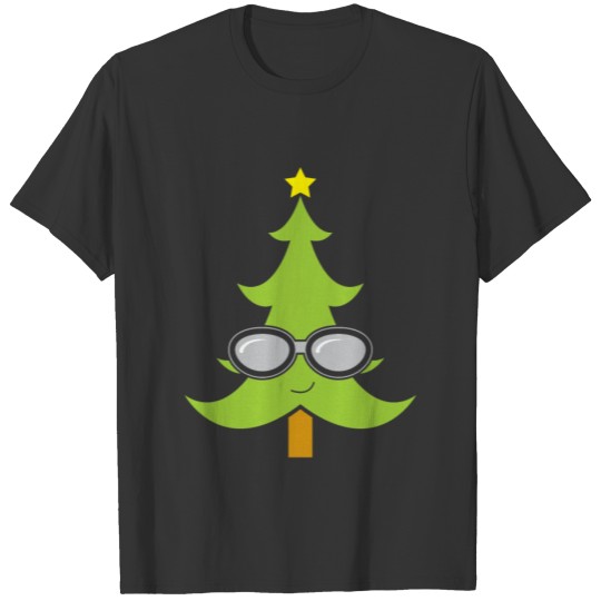 Christmas Tree Sunglasses gift present kids T-shirt