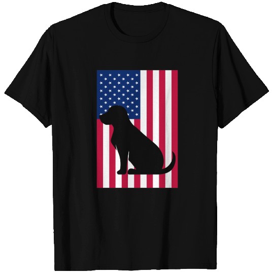 Black Lab T Shirts Labrador Retriver Patriotic USA Flag