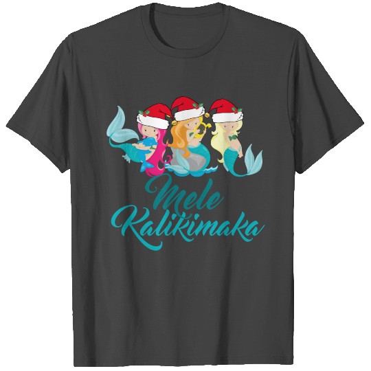 Mele Kalikimaka Hawaiian Merry Christmas Mermaids T Shirts