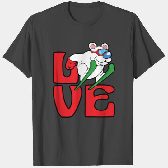 Polar Bear Ski Skiing Freestyle Winter Sports Snow T Shirts