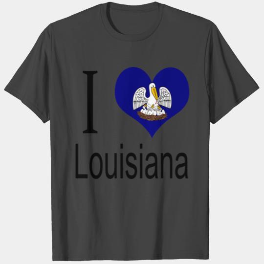 I Love Louisiana Heart Country USA gift flag T Shirts