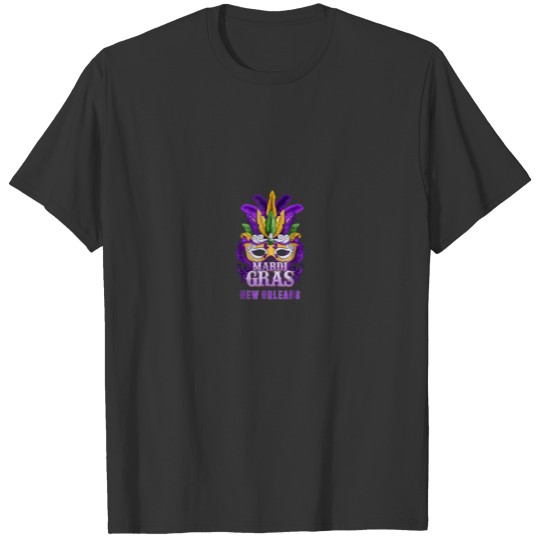 Mardi Gras Parade T-Shirt New Orleans Louisiana Mask Feather T-shirt
