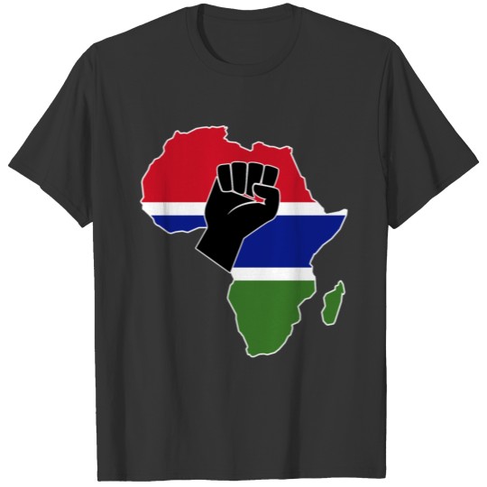 Gambia flag With Africa Map T-shirt