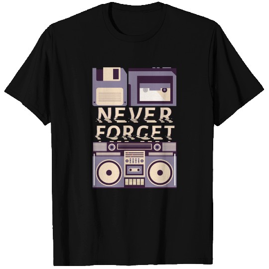 Never Forget VHS Tape Cassette Disk Storage Retro T Shirts