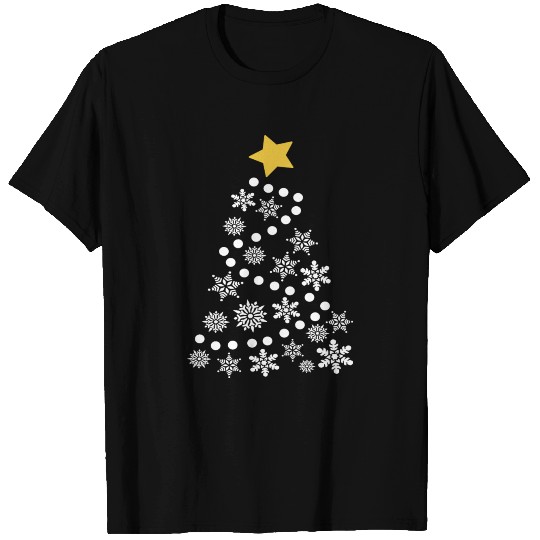 White Christmas Tree With A Christmas Star T Shirts