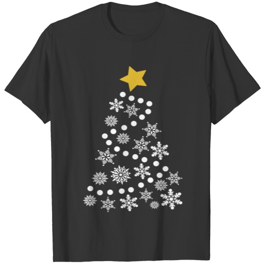 White Christmas Tree With A Christmas Star T Shirts