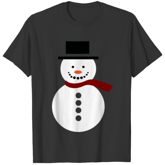 Friendly Looking Snowman Hat Scarfe Winter T-shirt