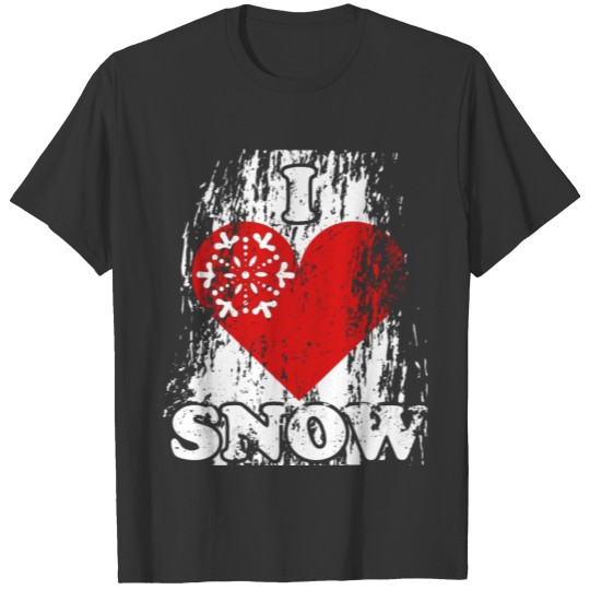 I love Snow Snowflakes Winter Gift T-shirt