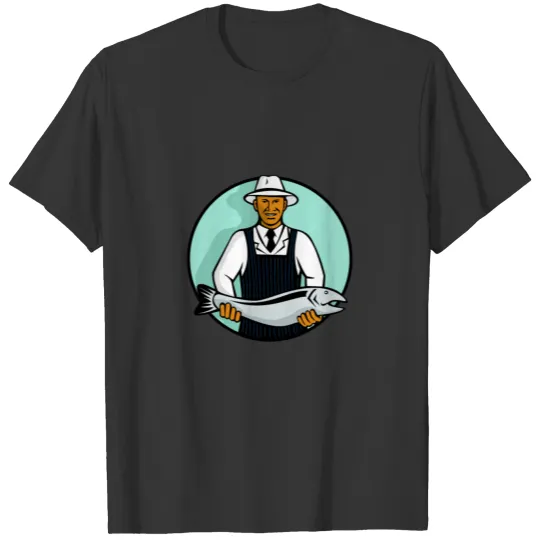 African American Fishmonger Holding Trout T Shirts