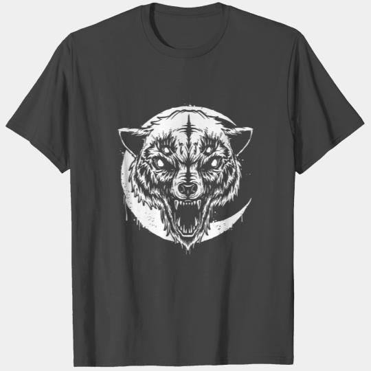 Wolf demon horror werewolf monster rockabilly psyc T Shirts