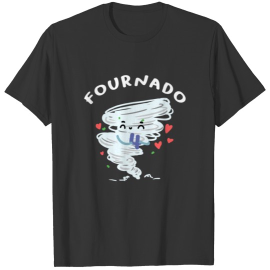 4th Birthday Four Boy Girl 4 Fournado Gift T-shirt