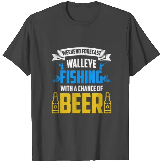 Walleye Fishing and Beer Funny T Shirts Gift