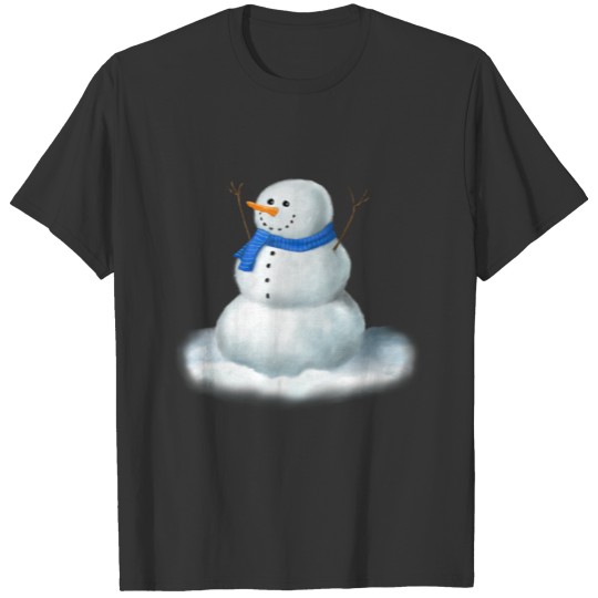 Snowman Winter Happy Scarf T-shirt