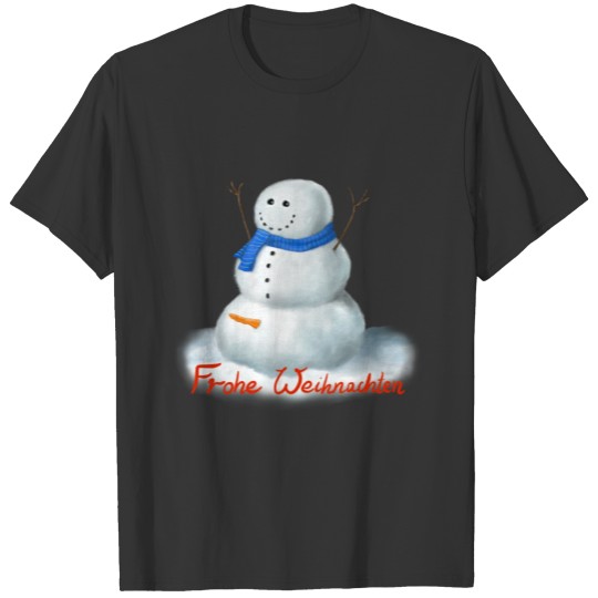 Snowman Horny Evil Scarf Frohe Weihnachten T-shirt