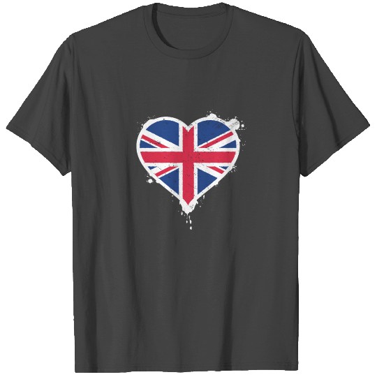 Union Jack Heart Flag T Shirts