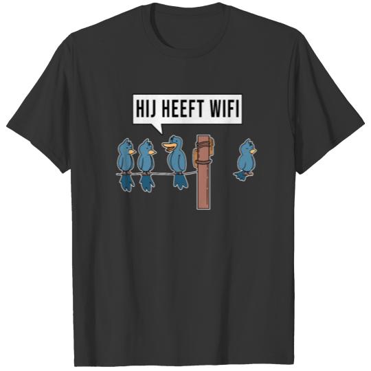 Birds, Funny, Wifi, geek, nerd T-shirt